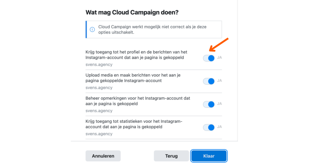 Wat mag Cloud Campaign doen