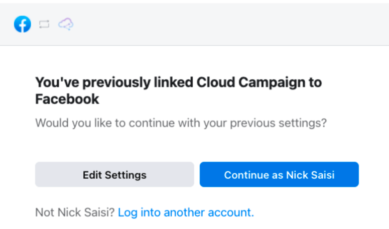 Linked cloud campaign to Facebook